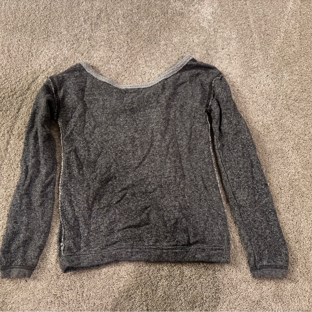 Aerie Gray Pullover Sweatshirt XS Soft Casual Lounge Top - Picture 2 of 4